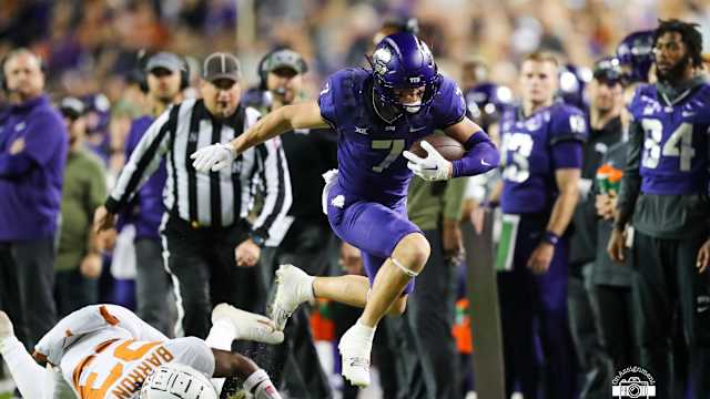 TCU wide receiver JP Richardson against Texas on November 11, 2023